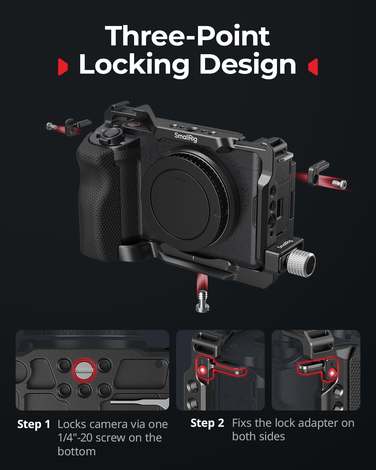 SmallRig Kit de gaiola ZV-E1 com alça de silicone e braçadeira de